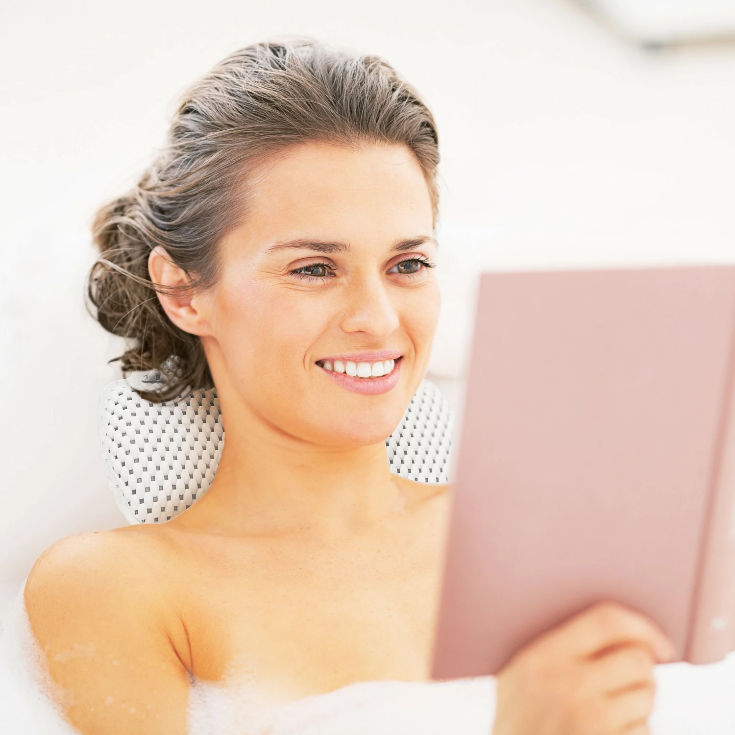 Relaxdays Badewannenkissen mit Saugnäpfen - Weiß 4 Relaxdays Badewannenkissen mit Saugnäpfen - Weiß – Bild 2