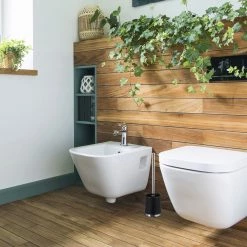 Relaxdays 10 x WC-Garnitur rund schwarz - Schwarz - Silber -Badaccessoires Verkäufe 02a0bbfeee24454a91b5f71376a6f441