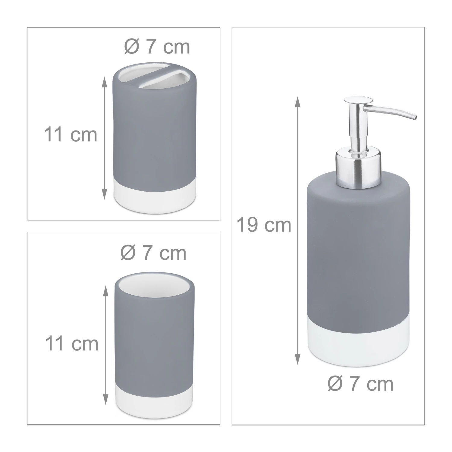 Relaxdays 3-tlg. Badezimmer Set Keramik 11 Relaxdays 3-tlg. Badezimmer Set Keramik – Bild 9