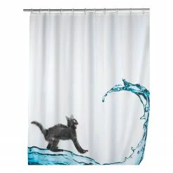 WENKO Duschvorhang - Katze, 180 x 200 cm