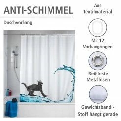 WENKO Duschvorhang - Katze, 180 x 200 cm 15 WENKO Duschvorhang - Katze, 180 x 200 cm -Badaccessoires Verkäufe 1000103669 200519 12503400012 DETAILS P000000001000103669