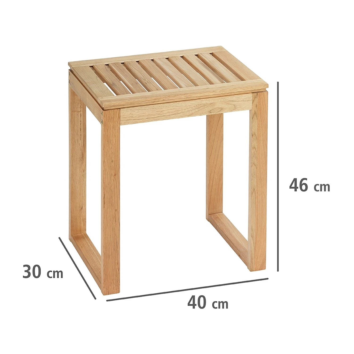 WENKO Badhocker Norway - Massicholz Walnuss 6 WENKO Badhocker Norway - Massicholz Walnuss – Bild 4