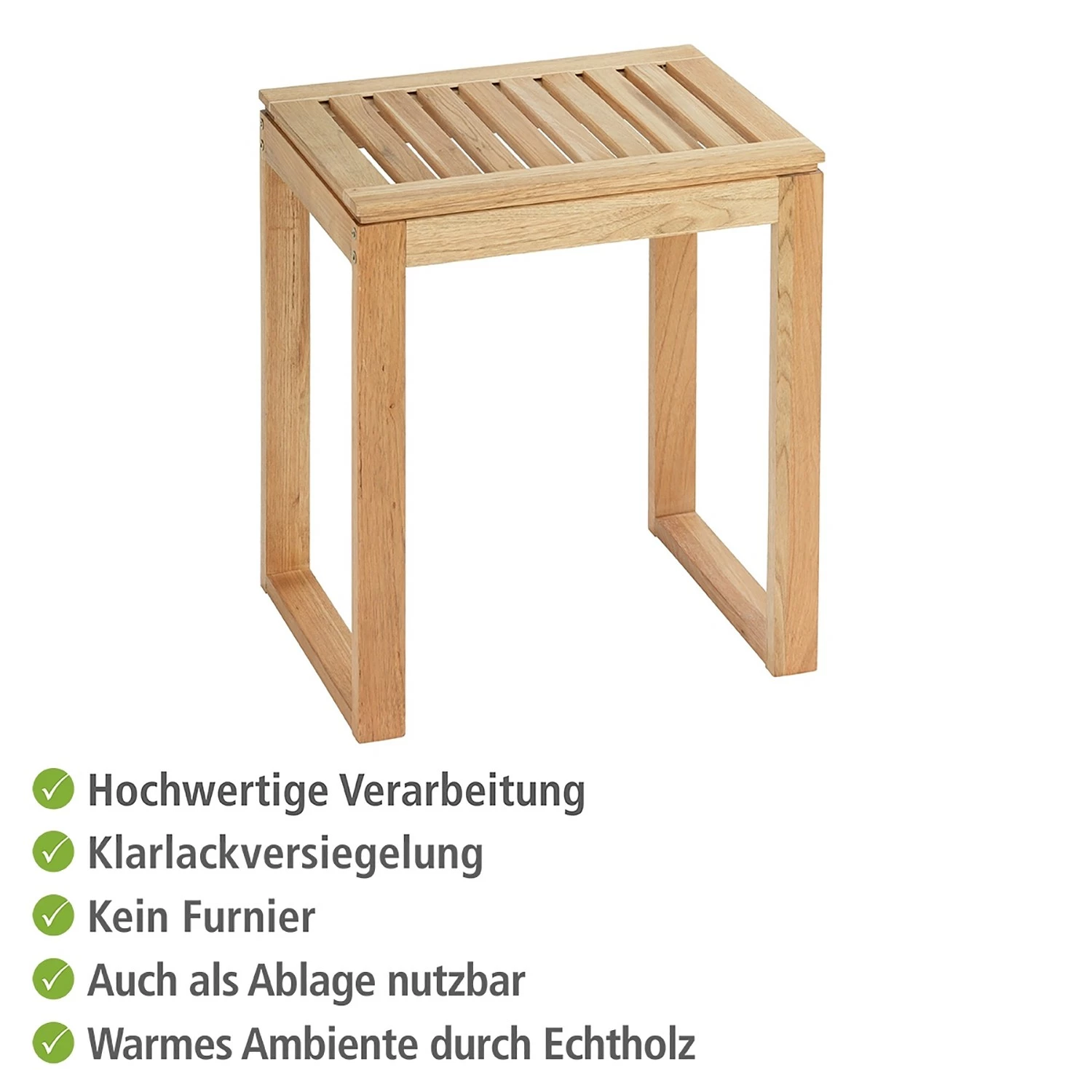 WENKO Badhocker Norway - Massicholz Walnuss 7 WENKO Badhocker Norway - Massicholz Walnuss – Bild 5