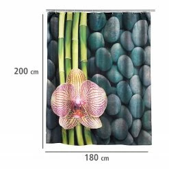 WENKO Duschvorhang Spa - Kunstfaser - Grau / Grün -Badaccessoires Verkäufe 1000122762 200519 12504200110 DETAILS P000000001000122762