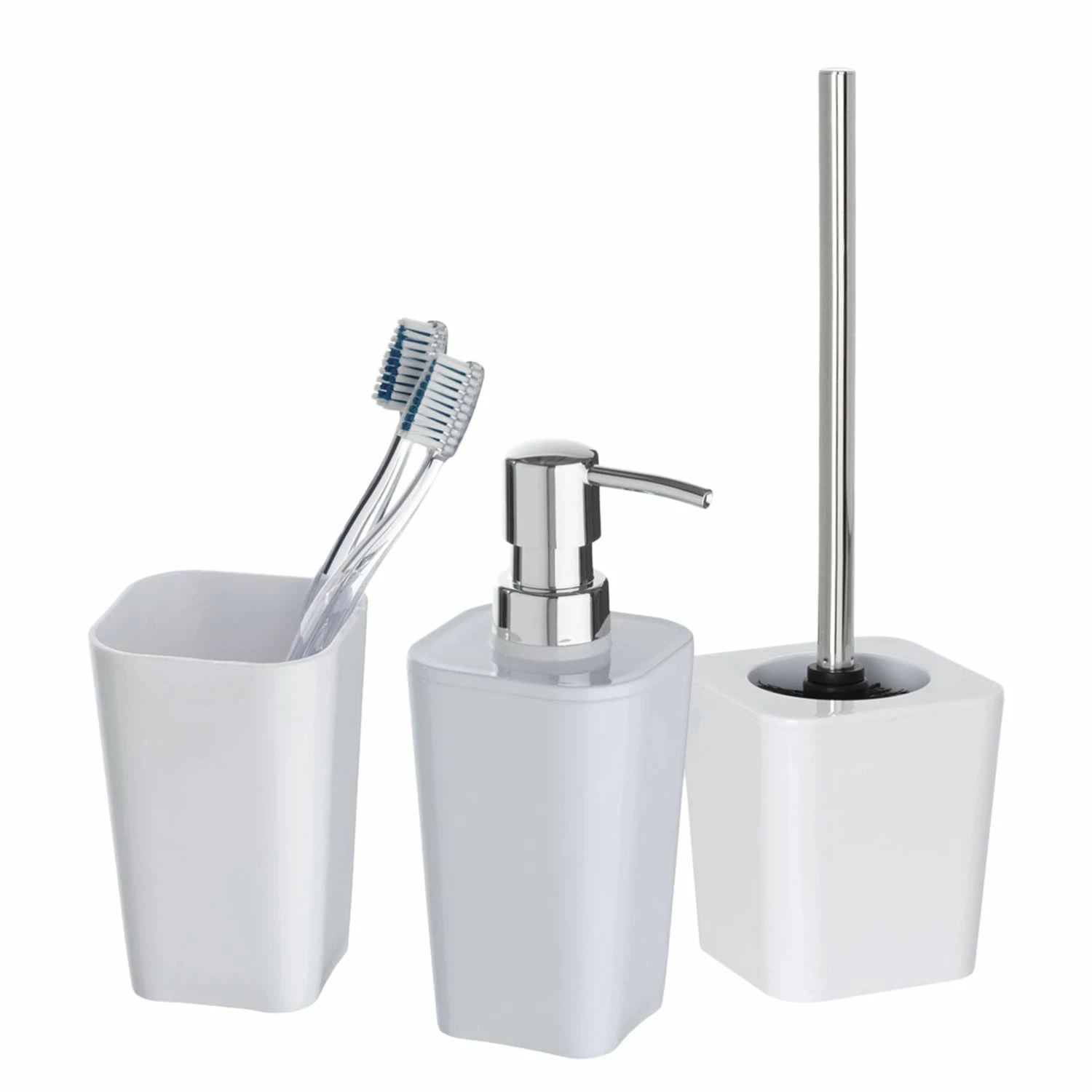 WENKO Bad-Accessoire Set Candy (3-teilig) - Kunststoff - Weiß 3 WENKO Bad-Accessoire Set Candy (3-teilig) - Kunststoff - Weiß