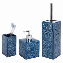WENKO Bad-Accessoires Set Cordoba (3-teilig) - Keramik - Brilliantblau