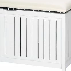 WENKO Sitzbank Oslo - Walnuss massiv / Kunstleder - Weiß / Ecru -Badaccessoires Verkäufe 1000138162 181112 08284085 GALLERYIMAGES P000000001000138162