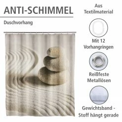WENKO Duschvorhang Sand & Stone - Kunstfaser - Sand -Badaccessoires Verkäufe 1000138788 200519 12504600158 DETAILS P000000001000138788