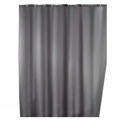 WENKO Duschvorhang Uni - Kunstfaser - Grau