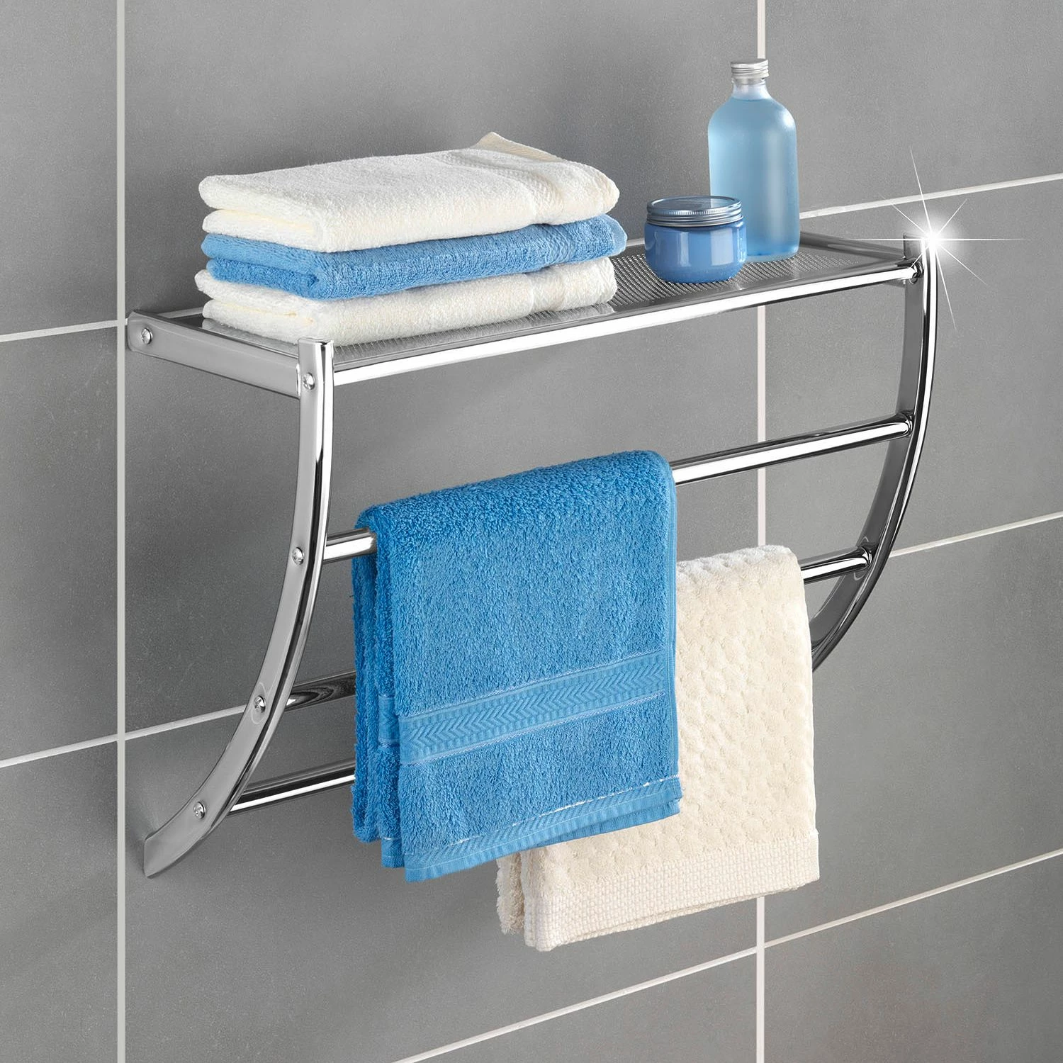 WENKO Handtuchhalter Pescara - Stahl - Metallic glänzend 4 WENKO Handtuchhalter Pescara - Stahl - Metallic glänzend – Bild 2