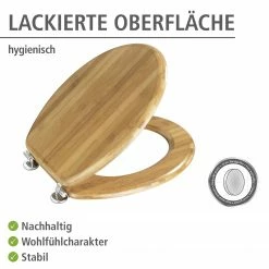 WENKO WC-Sitz Kilitten - Bambus massiv 31 WENKO WC-Sitz Kilitten - Bambus massiv -Badaccessoires Verkäufe 1000145196 200519 12504800177 DETAILS P000000001000145196