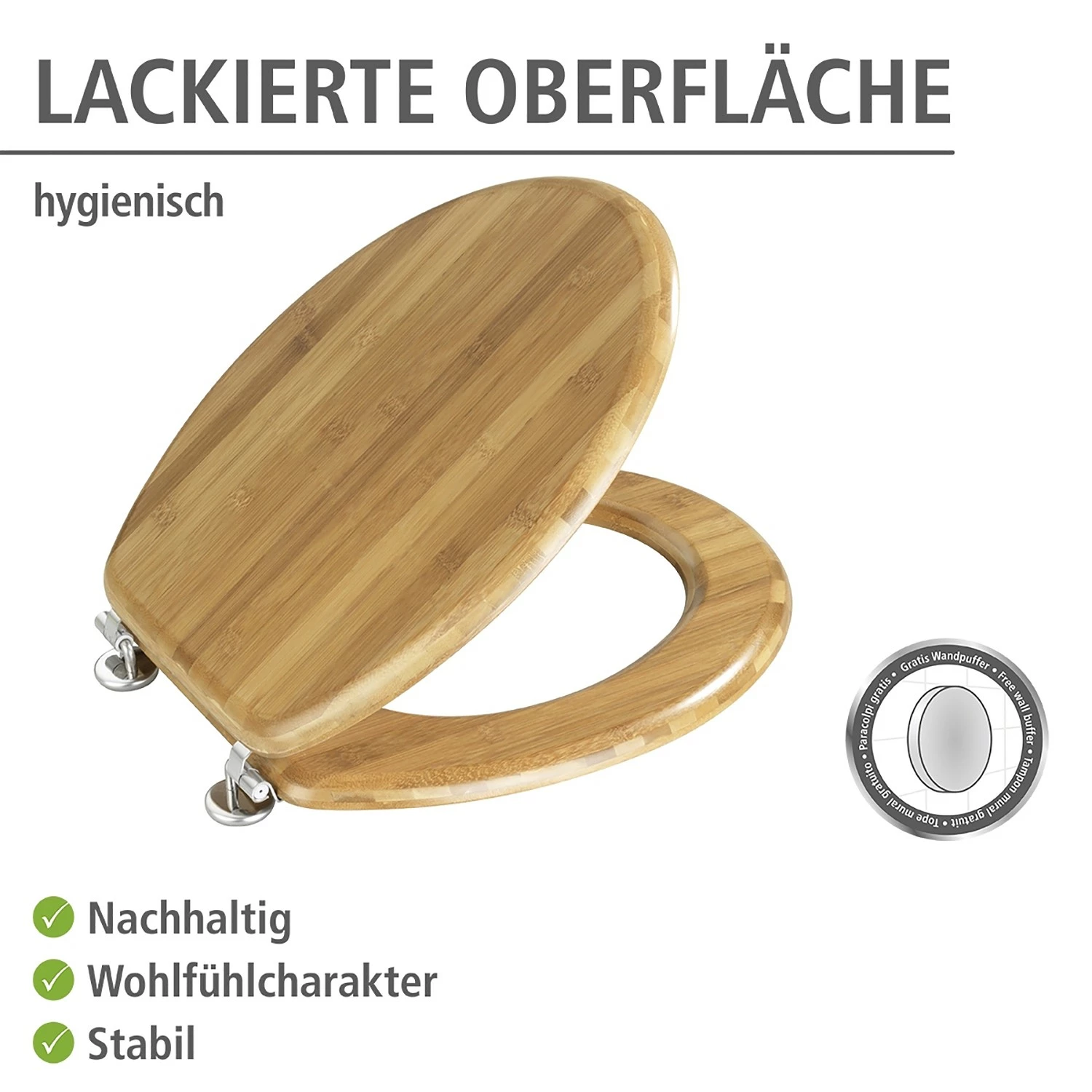 WENKO WC-Sitz Kilitten - Bambus massiv 17 WENKO WC-Sitz Kilitten - Bambus massiv – Bild 15