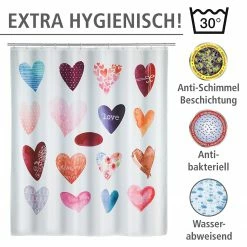 WENKO Duschvorhang Love -Badaccessoires Verkäufe 1000151633 200519 12505600245 DETAILS P000000001000151633