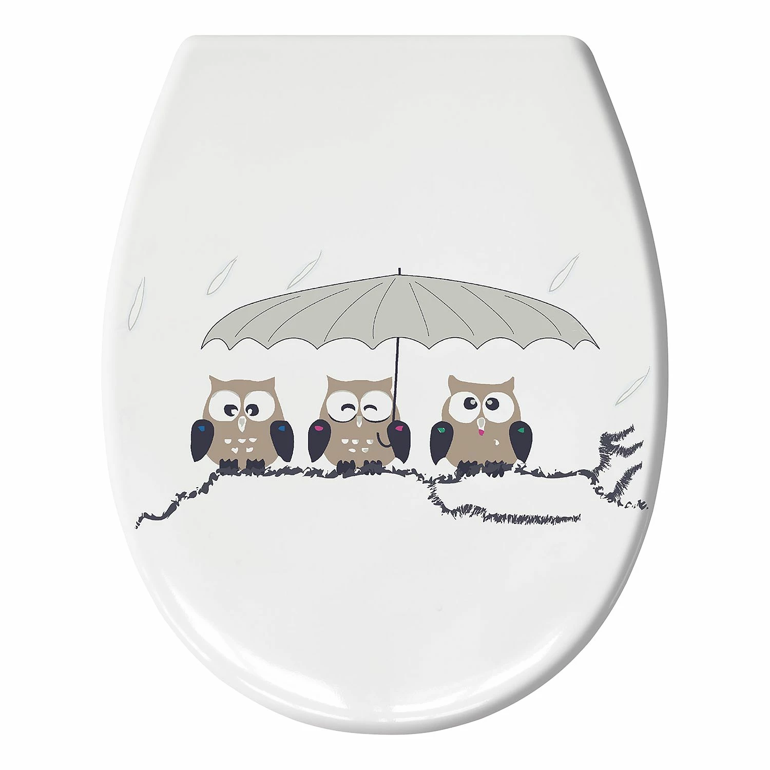 Kleine Wolke WC-Sitz Eulen - Kunststoff - Weiß / Grau 3 Kleine Wolke WC-Sitz Eulen - Kunststoff - Weiß / Grau