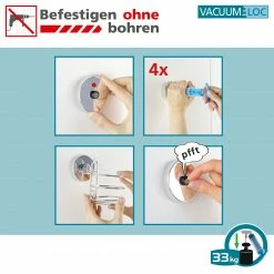 WENKO Maxiablage Vacuum-Loc Quadro - Edelstahl rostfrei / ABS - Chrom -Badaccessoires Verkäufe 1000181435 190716 12364600016 SKETCH DETAILS P000000001000181435 sketch