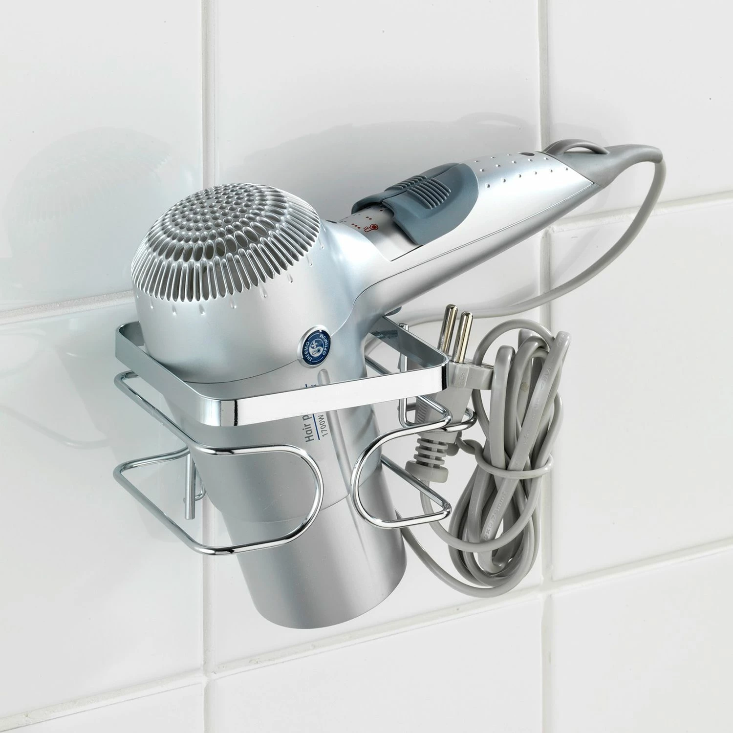 WENKO Haartrocknerhalter Premium - Edelstahl rostfrei - Silber 4 WENKO Haartrocknerhalter Premium - Edelstahl rostfrei - Silber – Bild 2