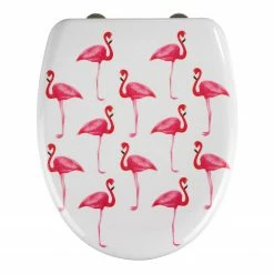 WENKO WC-Sitz Flamingo - Duroplast - Mehrfarbig