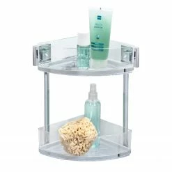 WENKO Eckregal Vacuum-Loc Quadro I - Edelstahl rostfrei / ABS - Chrom -Badaccessoires Verkäufe 1000181465 190716 12364900119 DETAILS P000000001000181465