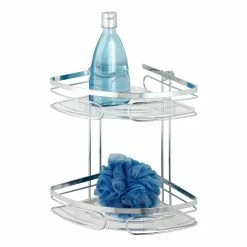 WENKO Eckregal Premium - Edelstahl rostfrei - Silber