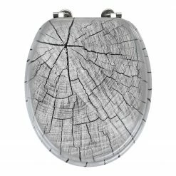 WENKO WC-Sitz Wood - MDF - Mehrfarbig