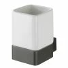 WENKO Zahnputzbecher Montella - Aluminium / Keramik - Anthrazit / Weiß -Badaccessoires Verkäufe 1000181490 190716 12365300225 IMAGE P000000001000181490