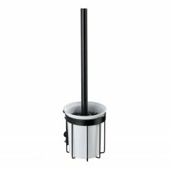 WENKO WC-Garnitur Classic Plus I - Stahl / ABS - Schwarz / Weiß