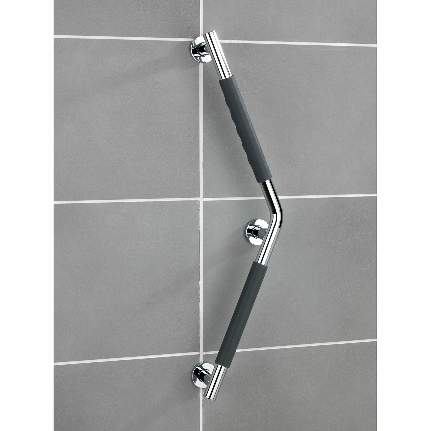 WENKO Wandhaltegriff Secura VI - Silikon / Edelstahl rostfrei - Anthrazit / Chrom 4 WENKO Wandhaltegriff Secura VI - Silikon / Edelstahl rostfrei - Anthrazit / Chrom – Bild 2