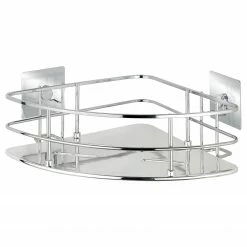 WENKO Eckablage Turbo-Loc Quadro - Edelstahl rostfrei / ABS - Chrom