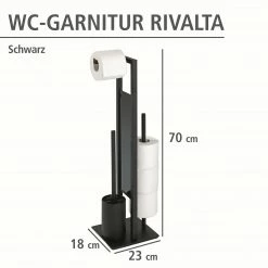 WENKO WC-Garnitur Rivalta - Stahl / Polypropylen - Schwarz -Badaccessoires Verkäufe 1000181642 200519 12511300399 DETAILS P000000001000181642 1