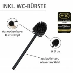 WENKO WC-Garnitur Rivalta - Stahl / Polypropylen - Schwarz -Badaccessoires Verkäufe 1000181642 200519 12511300400 DETAILS P000000001000181642 1