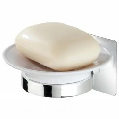 WENKO Seifenablage Turbo-Loc Quadro - Edelstahl rostfrei - Chrom / Weiß -Badaccessoires Verkäufe 1000181644 190716 12371000682 DETAILS P000000001000181644