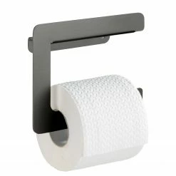 WENKO Toilettenpapierhalter Montella - Aluminium - Anthrazit