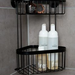 WENKO Eckregal Classic Plus - Stahl - Schwarz -Badaccessoires Verkäufe 1000181653 190716 12371200711 MOOD DETAILS P000000001000181653 mood