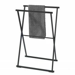 WENKO Handtuchständer Lava - Stahl - Schwarz matt
