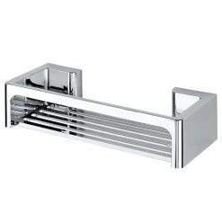 WENKO Wandablage Power-Loc Bralia - Acrylnitril-Butadien-Styrol (ABS) - Silber - 30 x 12 cm