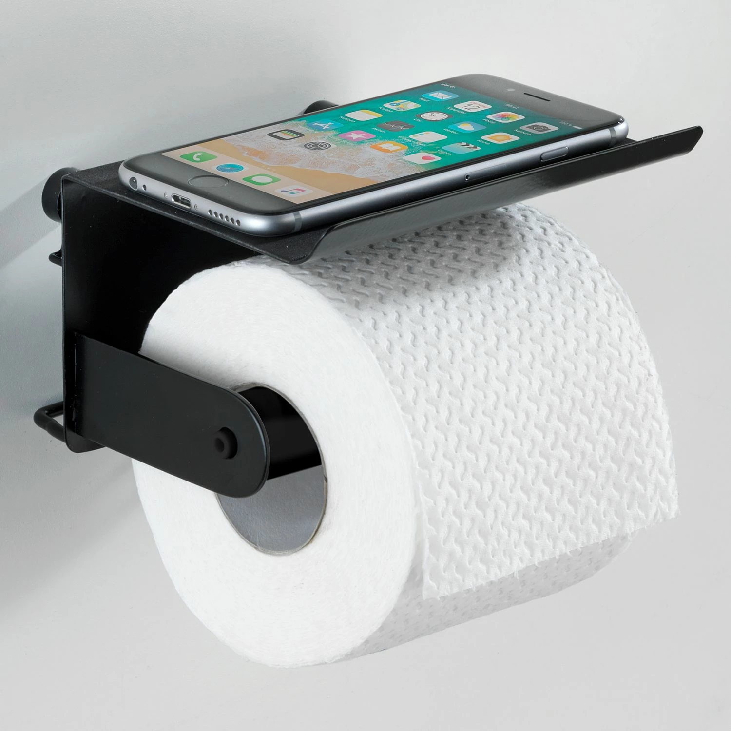 WENKO Toilettenpapierhalter Classic Plus II - Stahl - Schwarz 4 WENKO Toilettenpapierhalter Classic Plus II - Stahl - Schwarz – Bild 2