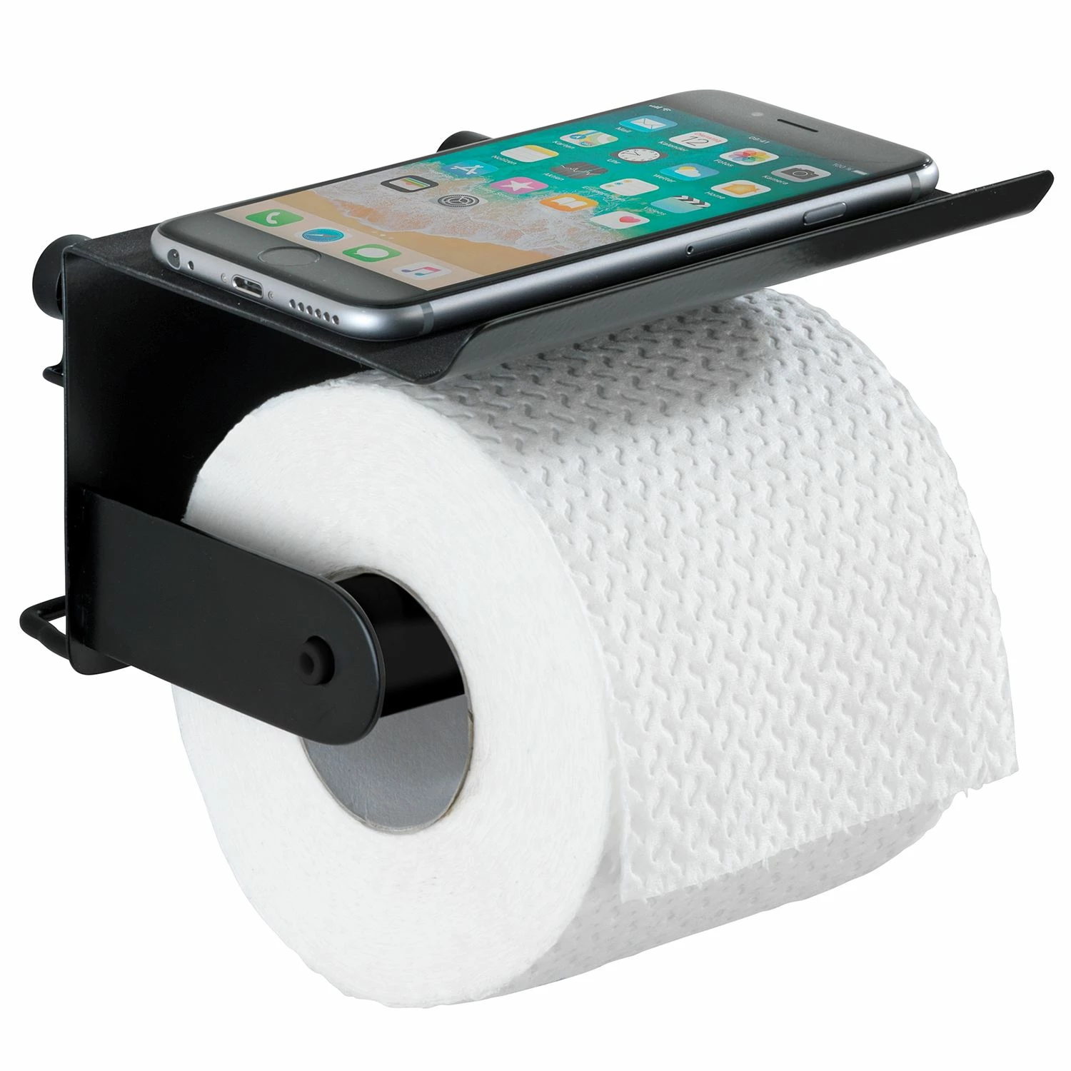 WENKO Toilettenpapierhalter Classic Plus II - Stahl - Schwarz 5 WENKO Toilettenpapierhalter Classic Plus II - Stahl - Schwarz – Bild 3