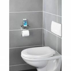 WENKO Toilettenpapierhalter Smartphone Ablage - Edelstahl rostfrei / Stahl - Siber -Badaccessoires Verkäufe 1000181671 190716 12371500767 MOOD DETAILS P000000001000181671 mood