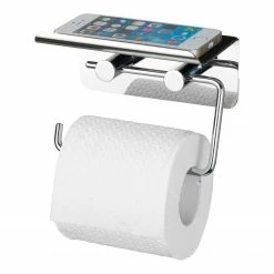 WENKO Toilettenpapierhalter Smartphone Ablage - Edelstahl rostfrei / Stahl - Siber -Badaccessoires Verkäufe 1000181671 190716 12371500772 DETAILS P000000001000181671