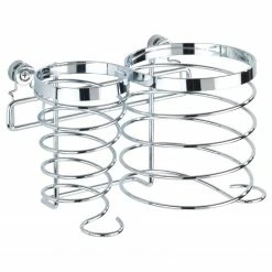 WENKO Haartrockner- & Glätteisenhalter Premium - Edelstahl rostfrei - Silber