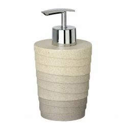 WENKO Seifenspender Cuzco - Polyresin - Grau / Beige