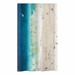 Kleine Wolke Duschvorhang Waikiki - Polyester / Spiegelglas - Blau / Beige