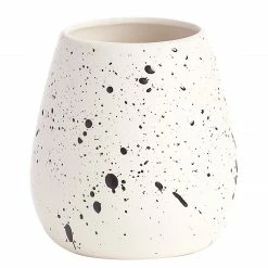 Zeller Zahnputzbecher Spotted - Keramik - Weiß