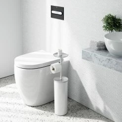 Umbra WC-Bürste Partaloo - Stahl / Polypropylene - Weiß; Silber -Badaccessoires Verkäufe 1000219225 200728 09535000072 MOOD DETAILS P000000001000219225 mood
