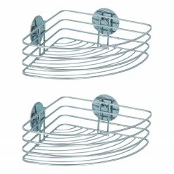 WENKO Eckablage Vaillac (2er-Set) - Stahl - Silber