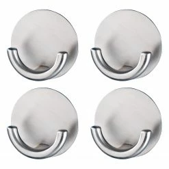 WENKO Wandhaken Rondo (4er-Set) - Edelstahl - Silber