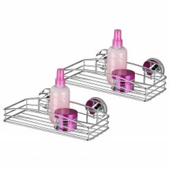 WENKO Wandablage Teyran (2er-Set) - Stahl - Silber