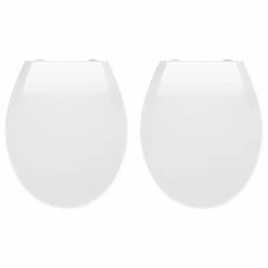 WENKO WC-Sitz Kos (2er-Set) - Thermosplast / Kunststoff - Weiß - Absenkautomatik