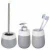 WENKO Bad-Accessoire Set Malta (3-teilig) - Keramik - Grau -Badaccessoires Verkäufe 1000237998 210104 10031100427 IMAGE P000000001000237998