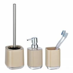 WENKO Bad-Accessoire-Set Masone (3-teilig) - Polystyrol - Sand